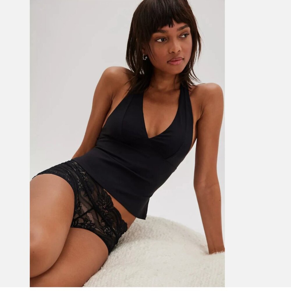 FREE PEOPLE Still Here Halter Cami TOP BLACK